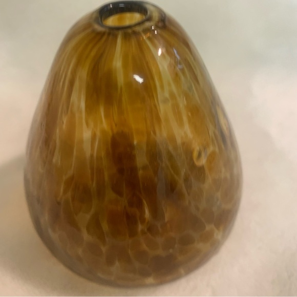Pearlessence Hand Blown Glass Vase or Reed Diffuser Holder- Amber Brown 3” - Picture 8 of 8